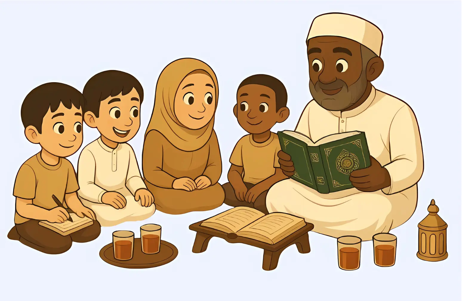 quran teaching for kids sheikh with kids